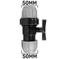 MDPE-Ventil 50 mm mit schwarzem Hebel, grau/schwarz