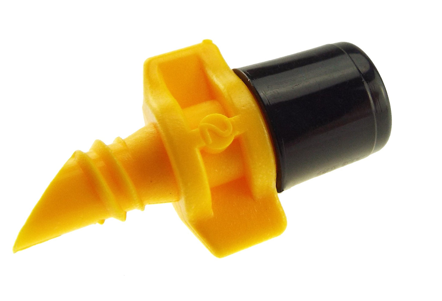 Winged micro spray jet with yellow nozzle and black spray barrel