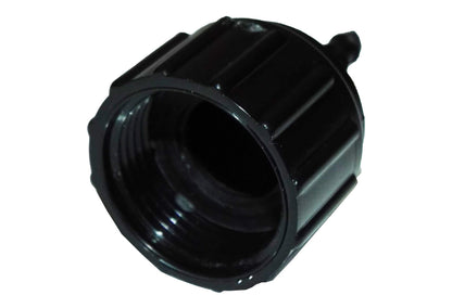 Black tap connector inlet end with internal threading