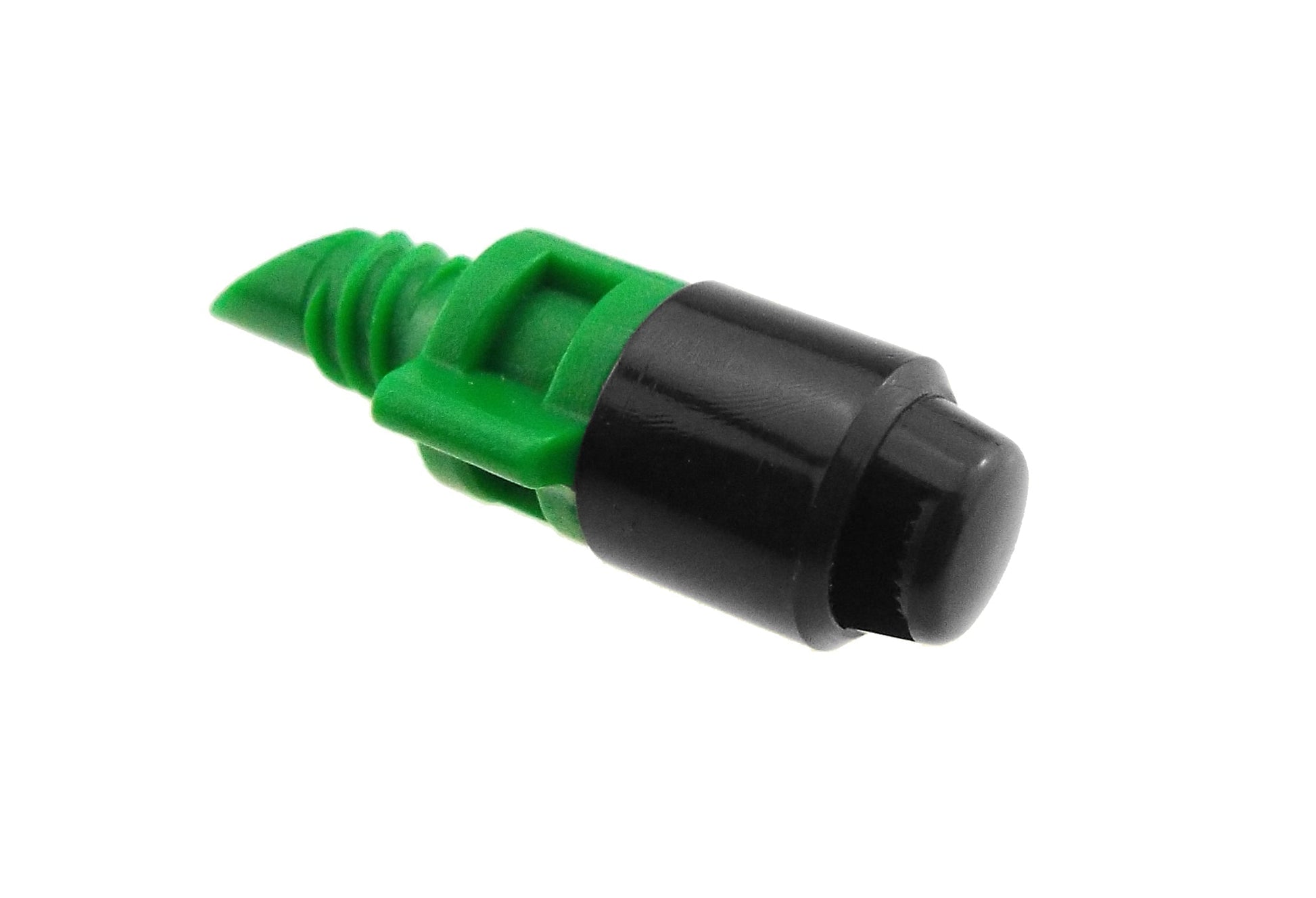 Winged micro spray jet tip: green spout with black end cap