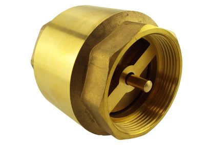 Brass spring check valve 1/2" BSPF with inlet threads and central spring stem