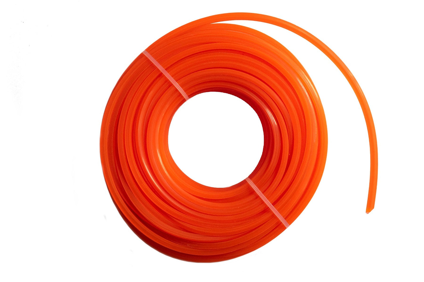 Orange Strimmer Line eckig, aufgerollt als 15-m-Spule