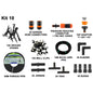 Porous Pipe Kit 10-piece set with porous pipe, connectors, wall clips, and ground stakes