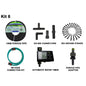 Porous pipe kit 6 with black soaker hose, connectors, water timer, adapter and ground stakes