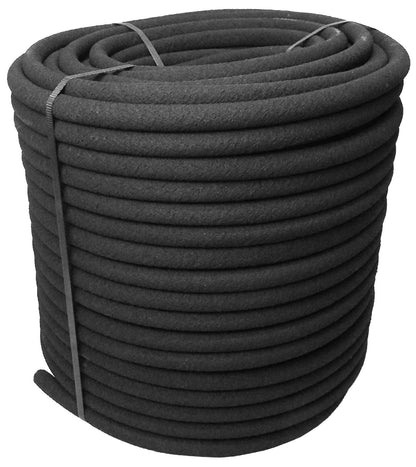 Black porous soaker hose, 100 m roll with grey carrying strap