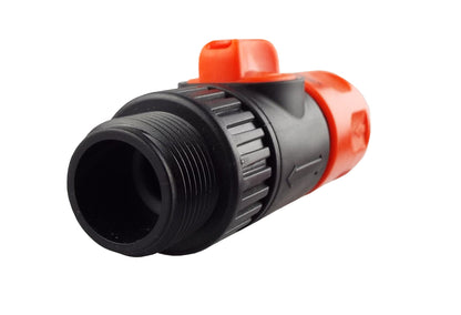 3/4" BSP quick connector end with black threads and orange push-fit cap