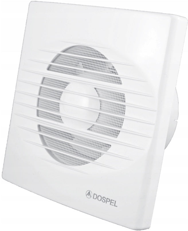 Rico 100mm bathroom extractor fan, angled view of front grille