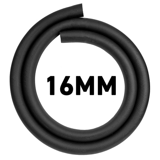 16 mm heater hose in black rubber, coiled loop