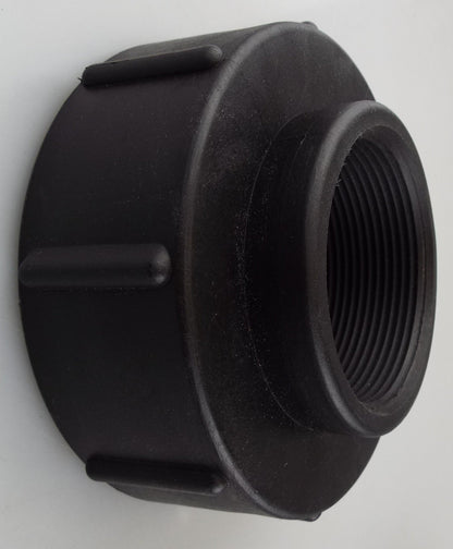 Black adapter close-up with external S100X8 coarse thread and locking lugs