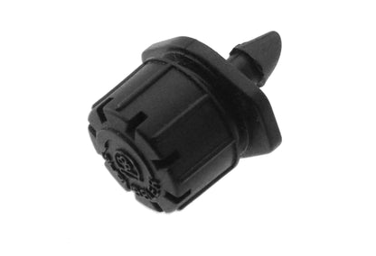 Antelco Shrubbler 180° adjustable flow barb, black 4 mm connector close-up