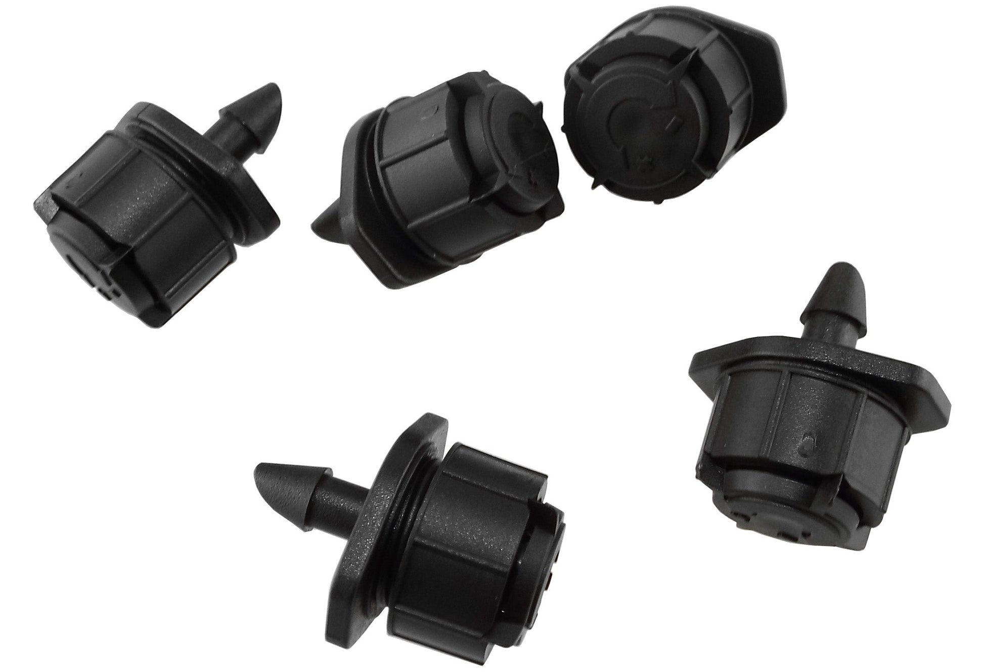 Antelco Shrubbler 180° adjustable flow barb, black 4 mm with multiple views