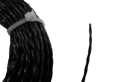 Black strimmer line ZTS, twisted cord bundle with loose end