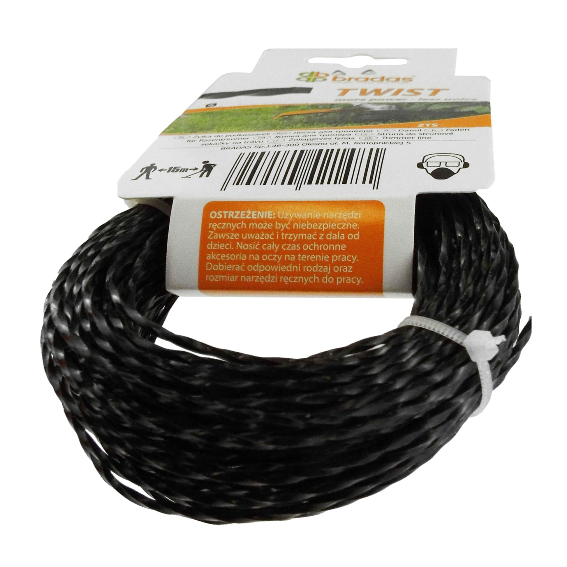 Strimmer line ZTS 2mm x 15m in retail packaging, coiled black line