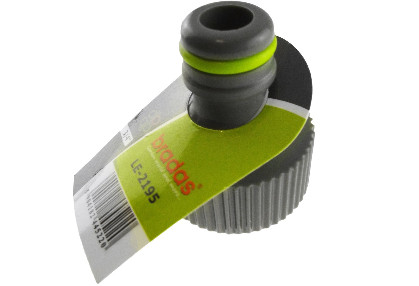 3/4" BSPF female tap connector: lime label, black ribbed housing and push-in seal