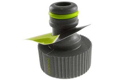 bradas female tap connector 3/4" BSPF with lime and black ribbed connector head