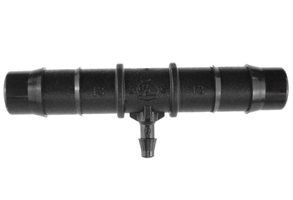 Tee Connector 14mm-4mm, Schlauchverbinder mit Mittelabgang und zwei geraden Barbs