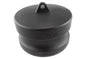 Camlock Type DP 1 inch cap, dark plastic with mounting stud and DP300 marking