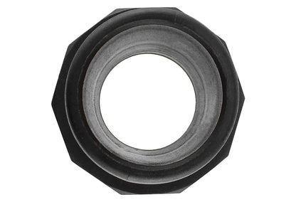 Camlock Typ E 1,25" schwarzes Teil mit grauem Dichtungsring und sechskantigem Rand
