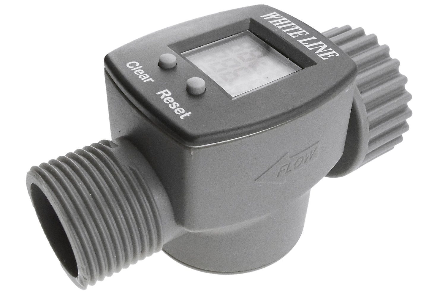 Water Flow Meter 3/4" BSPM-F 3/4 BSP male threads, LCD with Clear and Reset