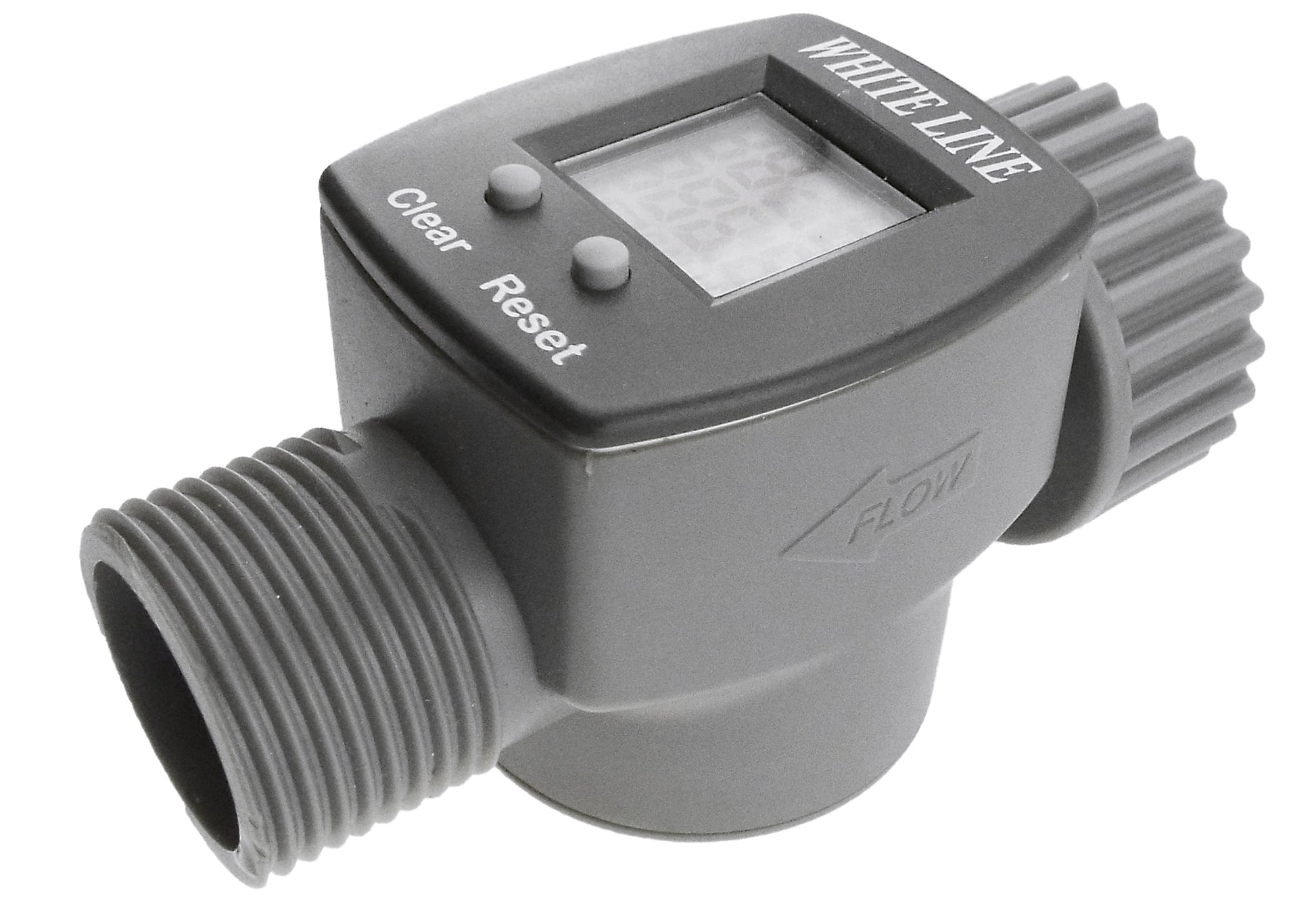 Water Flow Meter 3/4" BSPM-F 3/4 BSP male threads, LCD with Clear and Reset