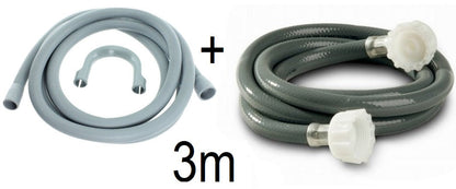 3 m Schlauch-Set: zwei Teile mit weißen Endkupplungen, links und rechts