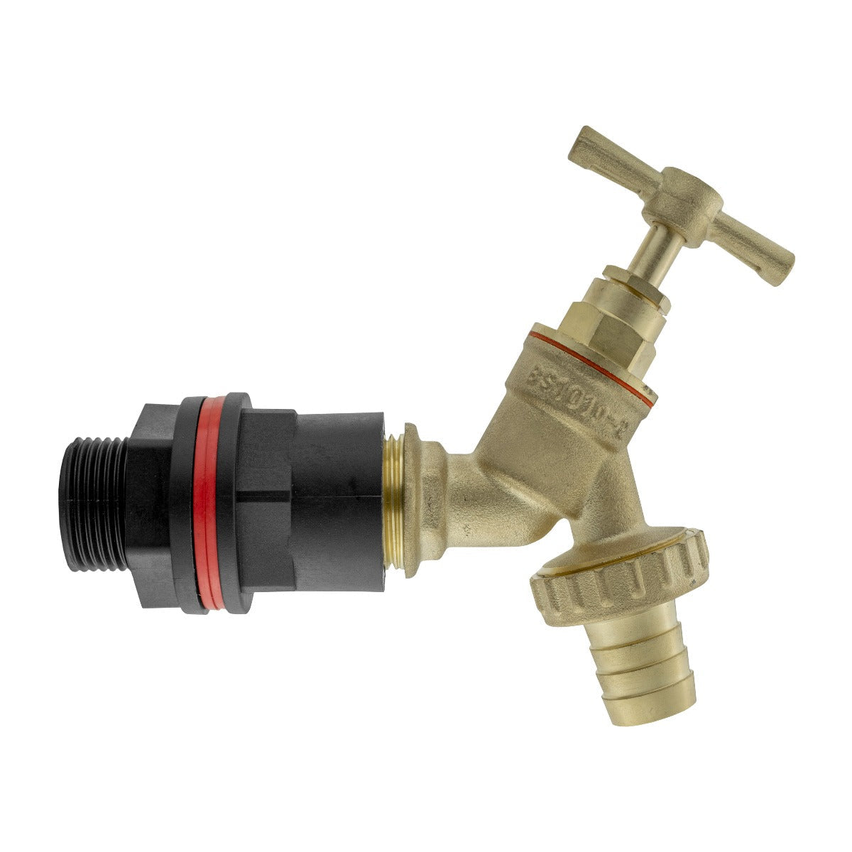 1/2" brass tap with black quick-connect connector for water butt kit