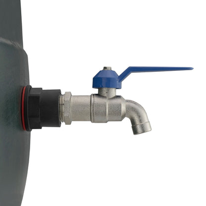 1/2" Wasserbutt-Tap-Kit mit Standardhahn, silbernes Rohrbogenstück und blauem Hebel