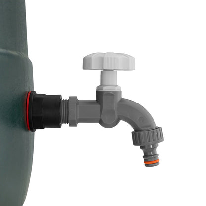 Water butts tap kit 1/2" with spout, connector and orange sealing ring