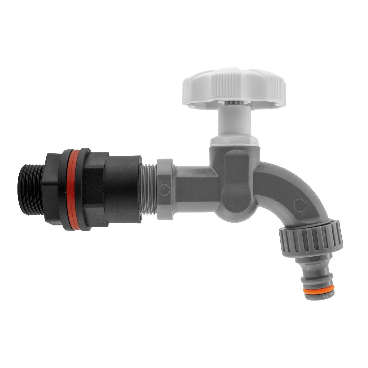 1/2" water butts tap connector with quick-fit spout and orange seal