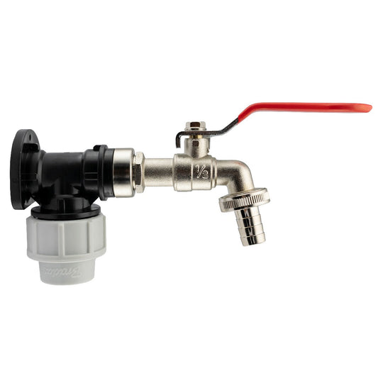 20mm MDPE wall flange kit with lever tap, 1/2" BSPF fitting