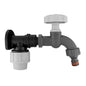 Wall Flange Kit 20 mm mit Bibtap, grauem Körper und schwarzem Auslass