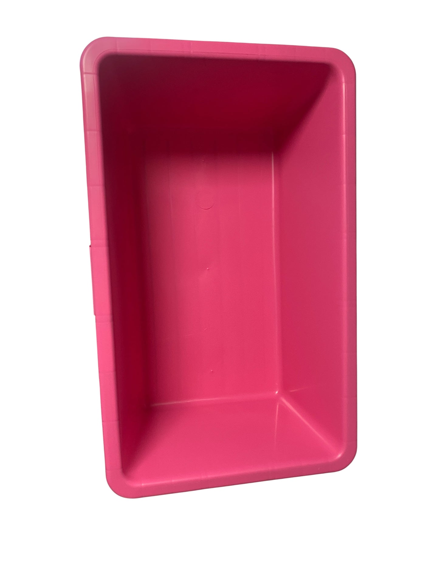 Pink 90L mixing tub, empty interior with smooth inner walls and open top