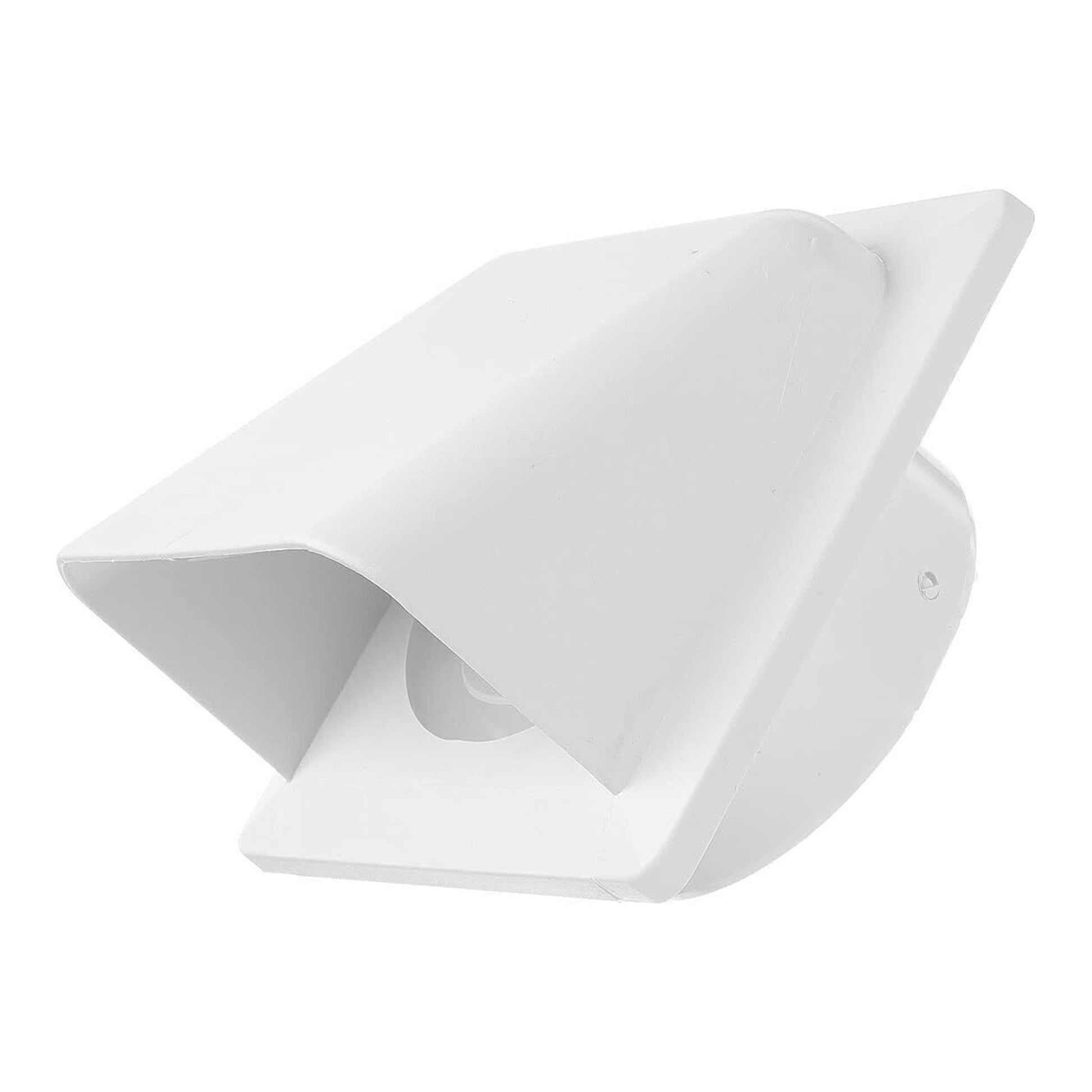White external louvre vent with angled hood, for 100mm duct