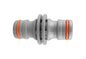 Two Way Connector Male with orange seals, gray plastic coupler