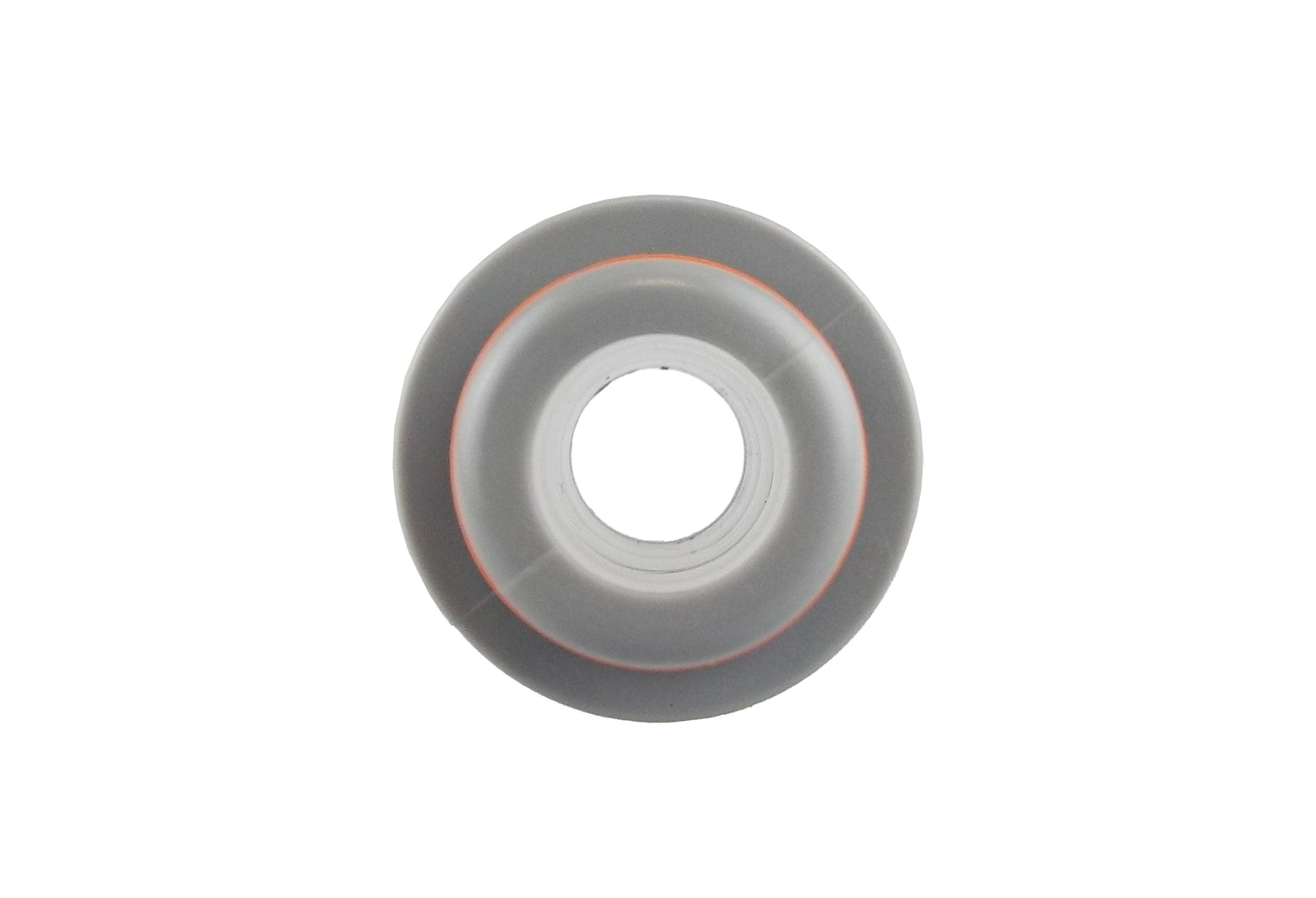 Round end of male two-way connector, gray with orange ring seal