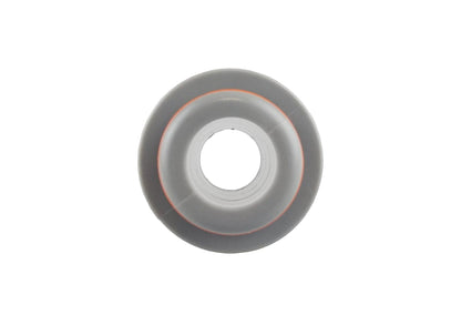 Round end of male two-way connector, gray with orange ring seal