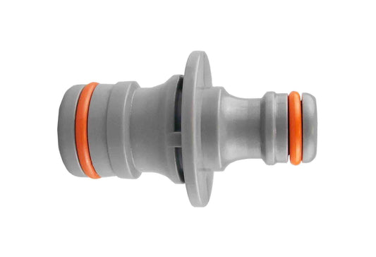 Two Way Adaptor Max Flo to Standard snap-on male connector, grey with orange seal ring