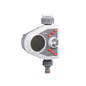 White one-way electronic water timer with dial, LCD screen and orange control buttons