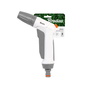 Adjustable hose water sprayer gun, white and gray with orange quick connector