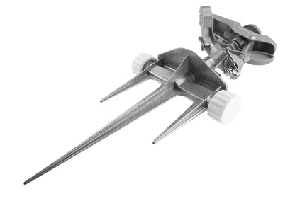 Pulsating lawn sprinkler with three legs and adjustable spray head