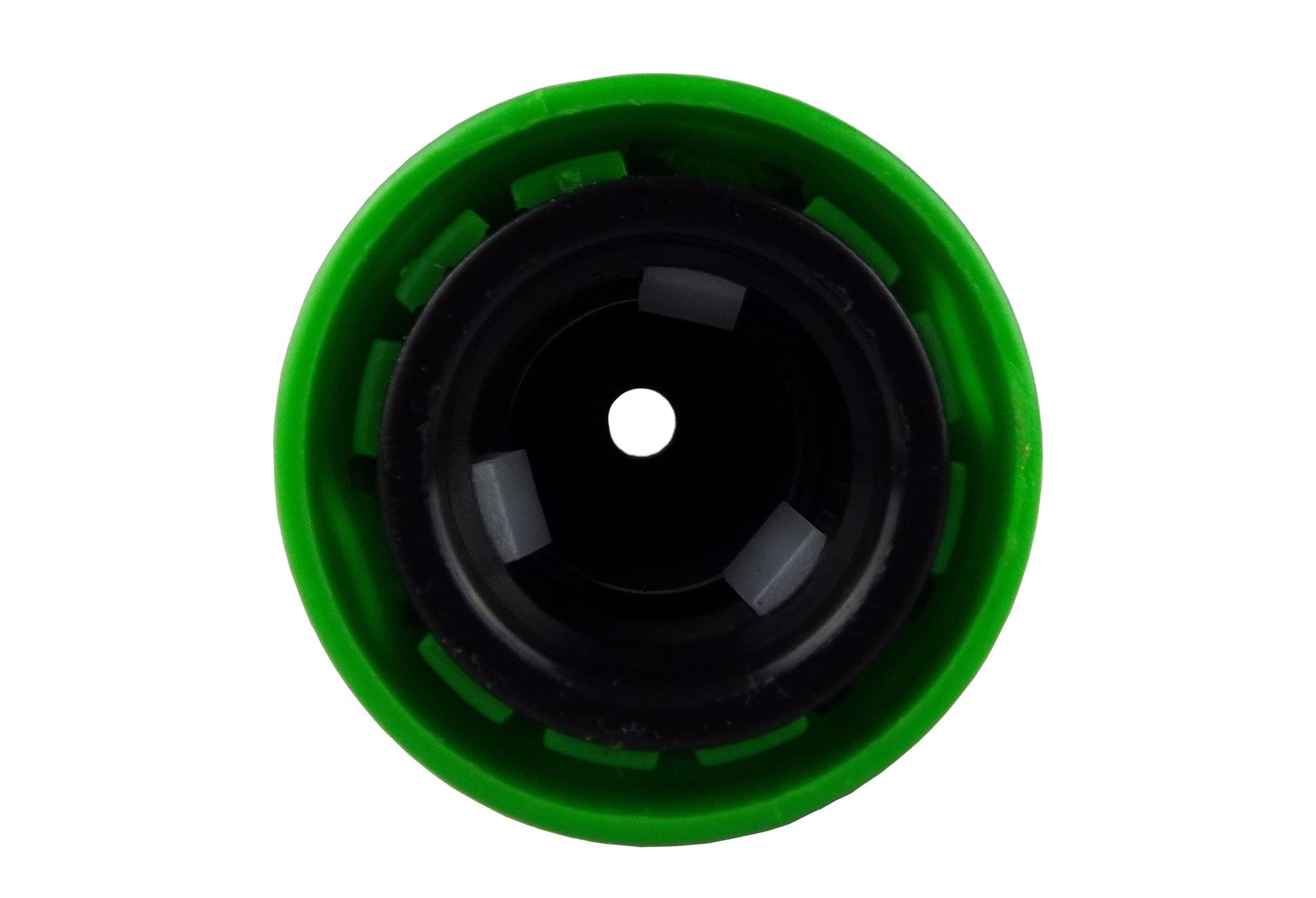 Green expanding hose connector with black inner coupling