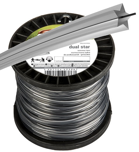 Strimmer-Linienripper Spule, Dual Star, 3,0 mm, silberner Faden, 410 m